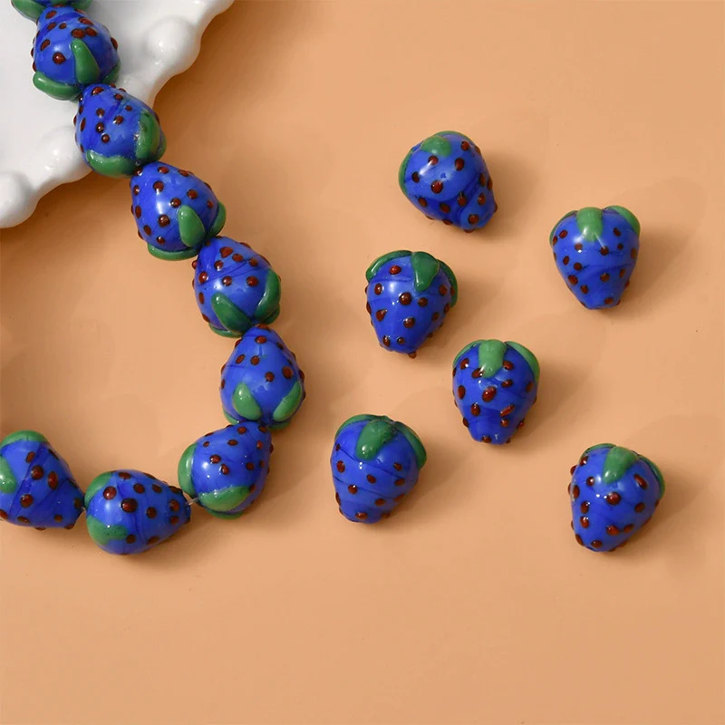 Wholesale Glass And Glaze Strawberry Plum Loose Beads Dripping Glue Handmade Earrings Accessories - Image 11