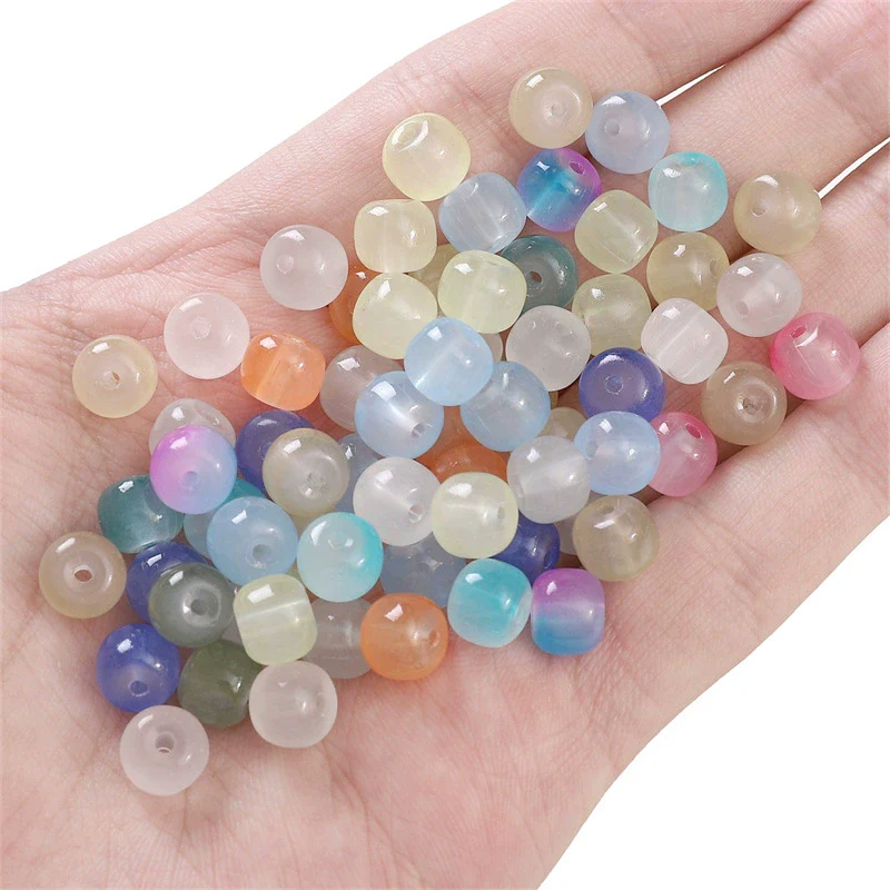 Wholesale Glass Glaze Handmade Geometric Apple Beads Bracelet Necklace Accessories - Image 2