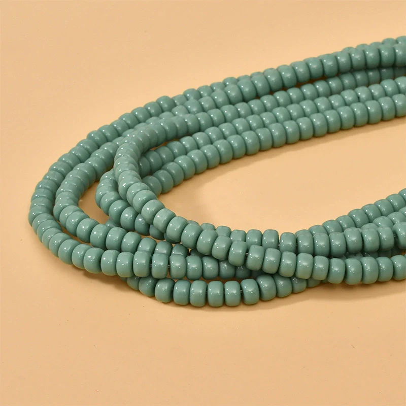 Wholesale Glass Glazed Colored Wheels Beaded Jewelry Accessories Material Handmade With Geometric Style And Paint Design - Image 16