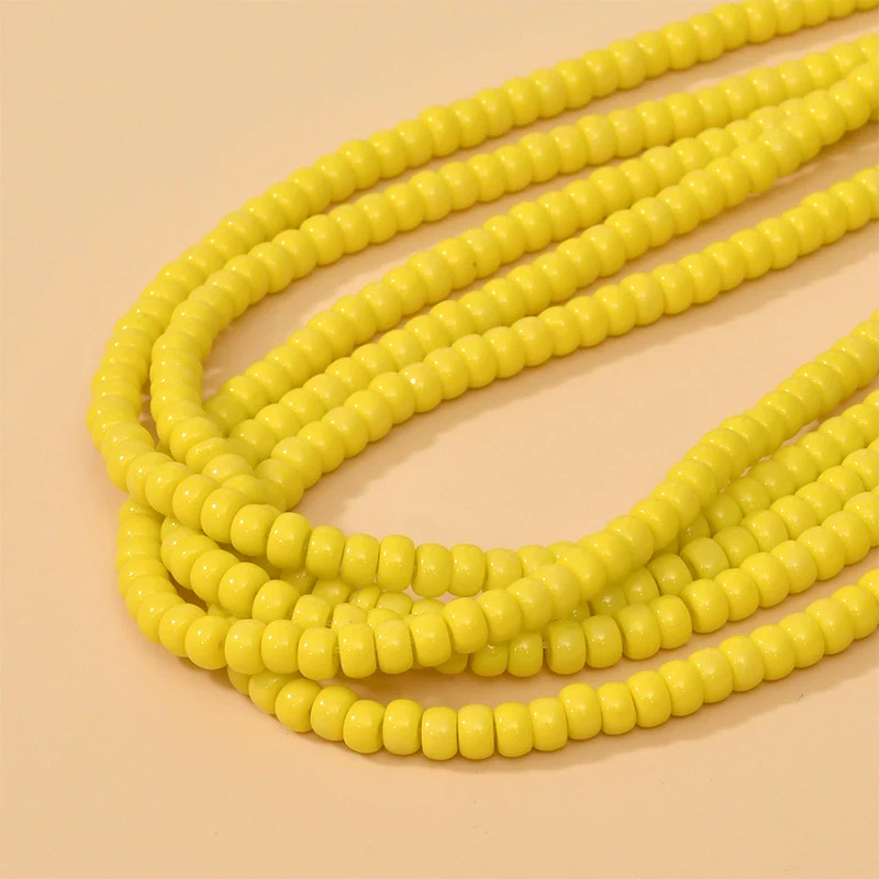 Wholesale Glass Glazed Colored Wheels Beaded Jewelry Accessories Material Handmade With Geometric Style And Paint Design - Image 3