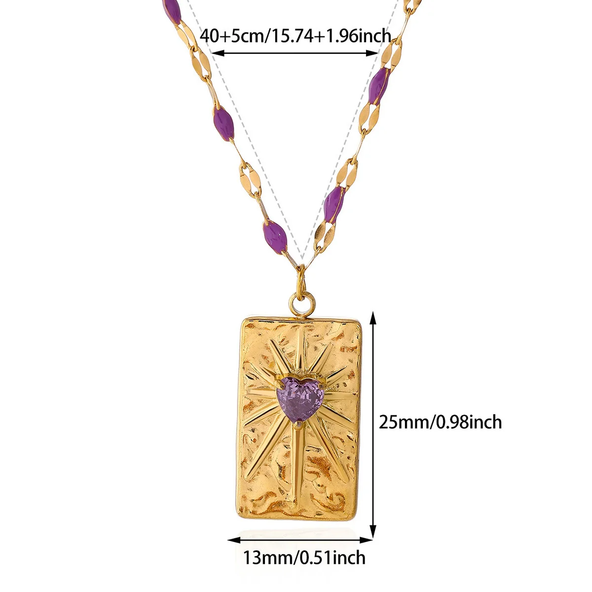 Wholesale Gold Electroplated Stainless Steel Heart Cross Chain Necklace For Unisex - Image 5
