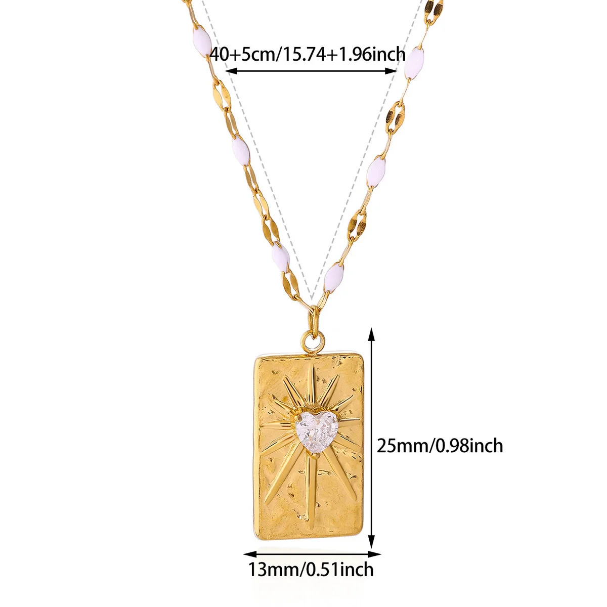 Wholesale Gold Electroplated Stainless Steel Heart Cross Chain Necklace For Unisex - Image 6