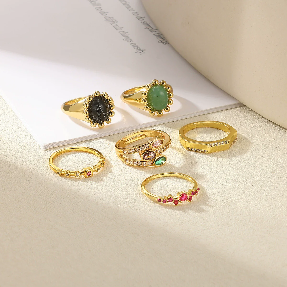 Wholesale Gold Electroplated Stainless Steel Women's Ring - Image 2
