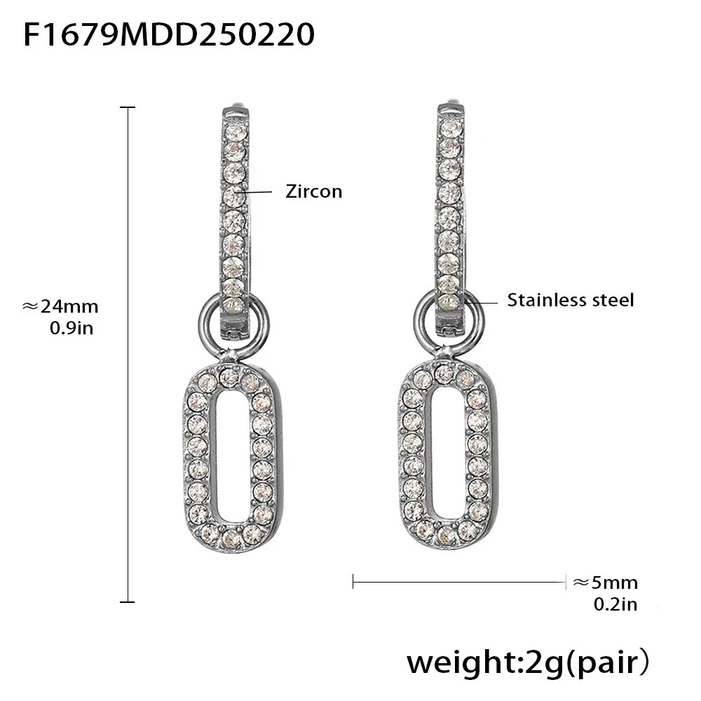 Wholesale Gold Plated 18K Gold Inlaid Zircon Stainless Steel Geometric Heart Shape And Bow Tie Earrings For Women - Image 9