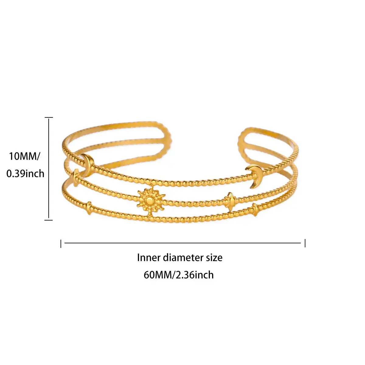 Wholesale Gold Plated Geometric Stainless Steel Bracelet For Women - Image 6