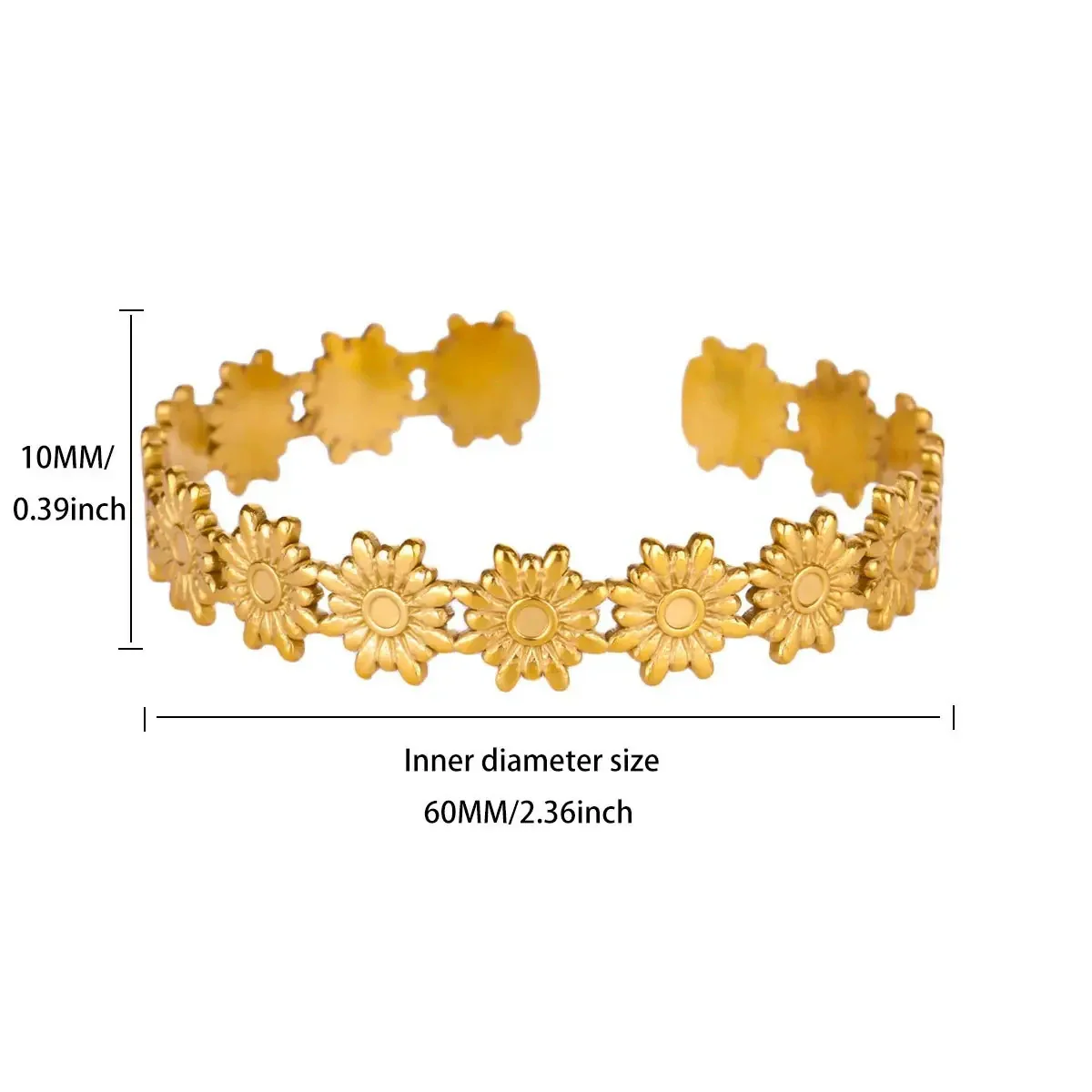 Wholesale Gold Plated Geometric Stainless Steel Bracelet For Women - Image 7