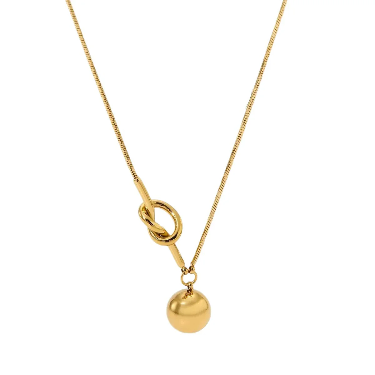 Wholesale Gold Plated Geometric Stainless Steel Necklace For Women - Image 5