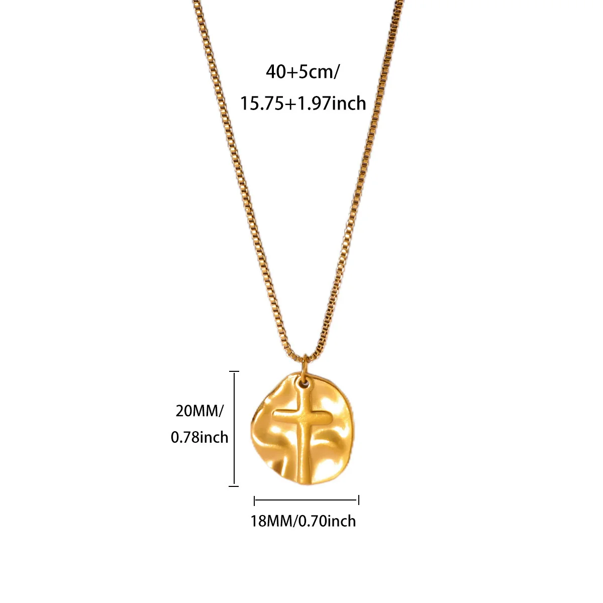 Wholesale Gold Plated Stainless Steel Geometric Eye Cross Portrait Heart Pendant Necklace For Unisex - Image 9