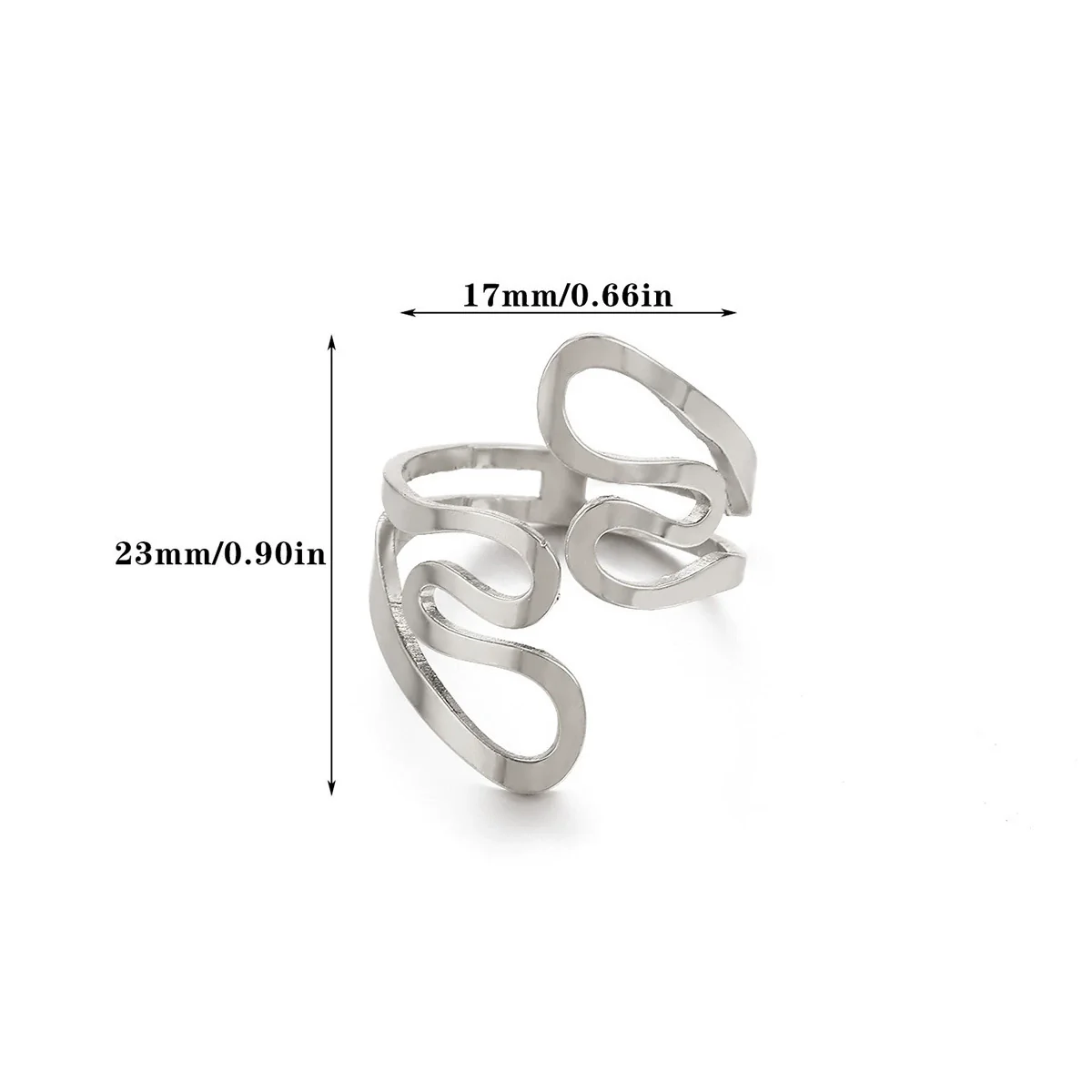 Wholesale Gold Plated Stainless Steel Geometric Line Ring For Women - Image 8