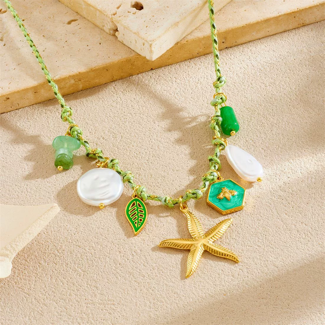 Wholesale Gold Plated Stainless Steel Marine Life And Heart Shape Star Pendant Necklace For Women - Image 2