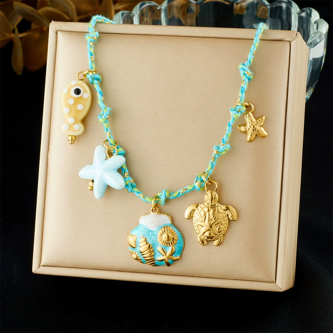 Wholesale Gold Plated Stainless Steel Marine Life And Heart Shape Star Pendant Necklace For Women - Image 8