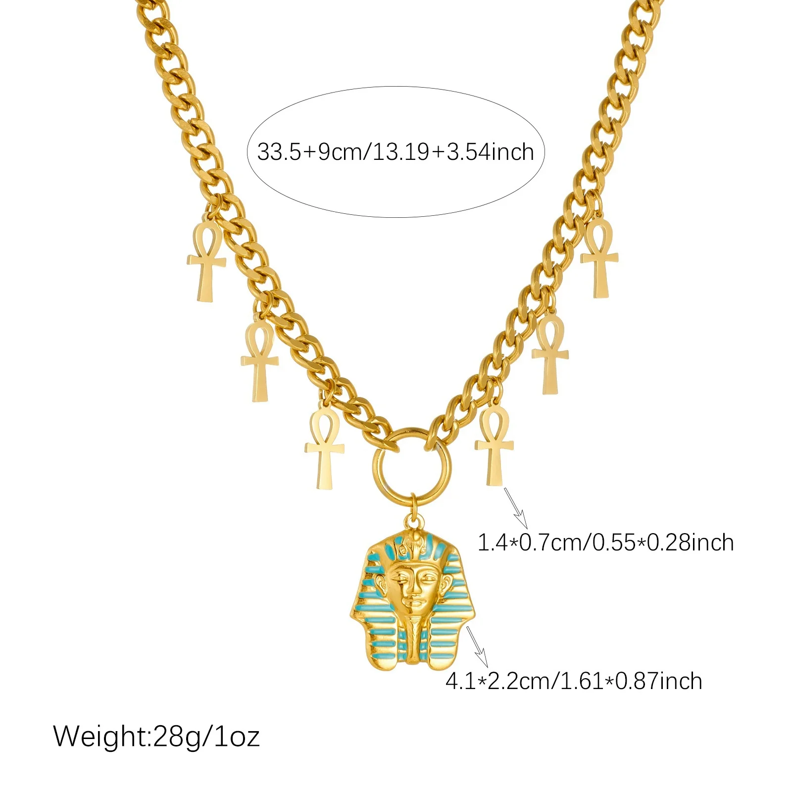 Wholesale Gold Plated Stainless Steel Medieval Style Cross Pendant Necklace For Women - Image 4