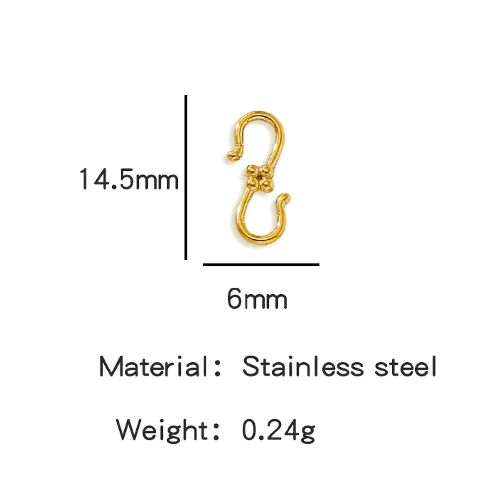 Wholesale Golden Stainless Steel Hook Buckles Geometric Handmade Diy Jewelry Connecting Buckles For Bracelets Necklaces With Electroplating - Image 14