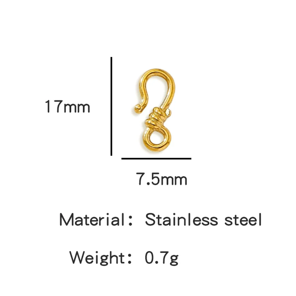 Wholesale Golden Stainless Steel Hook Buckles Geometric Handmade Diy Jewelry Connecting Buckles For Bracelets Necklaces With Electroplating - Image 17