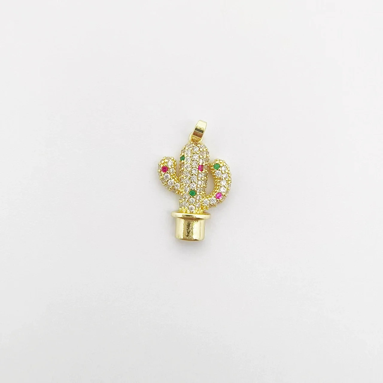 Wholesale Goldplated Copper Cactus Flower And Nut Cross Pendant Necklace Bracelet Diy Jewelry Accessories - Image 14