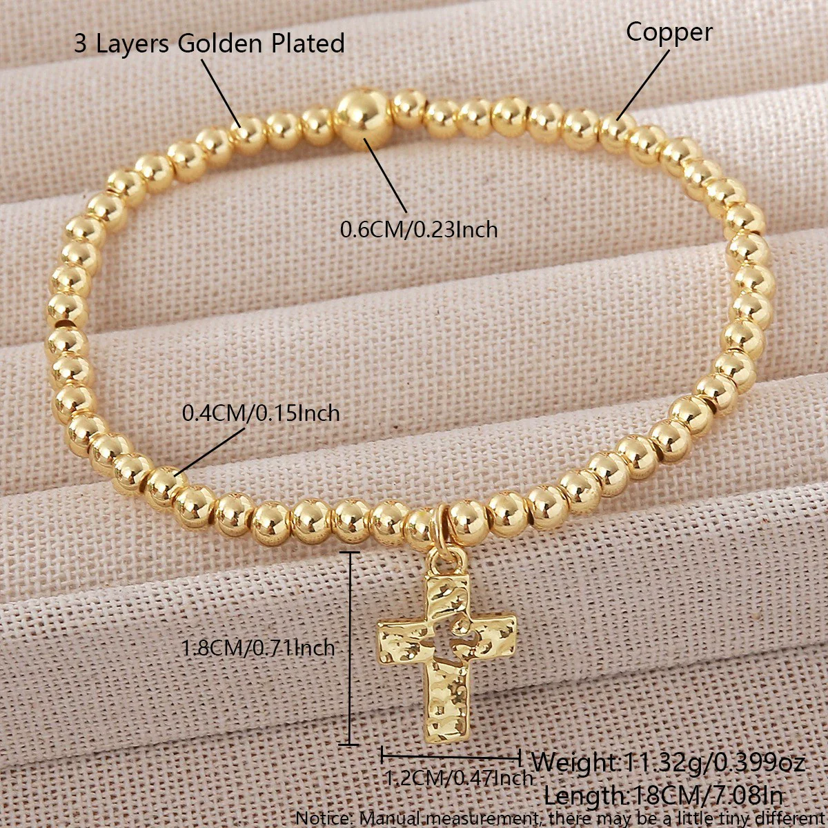 Wholesale Goldplated Copper Cross Pearl Bead Bracelet Jewelry For Women And Unisex - Image 7