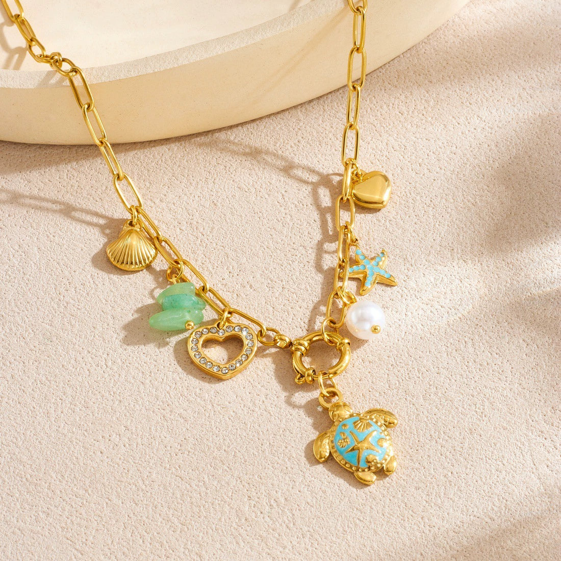 Wholesale Goldplated Stainless Steel Animalshaped Pendant Necklace For Women With Flat Cross Chain - Image 2
