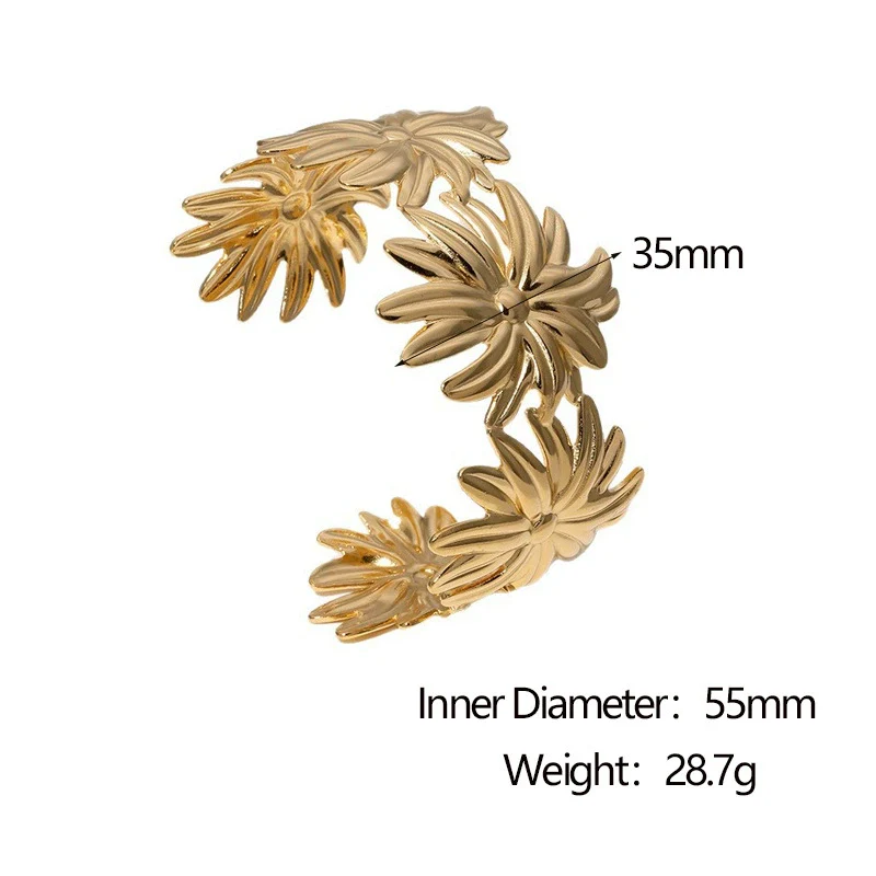 Wholesale Goldplated Stainless Steel Daisy Design Bracelet For Women - Image 6