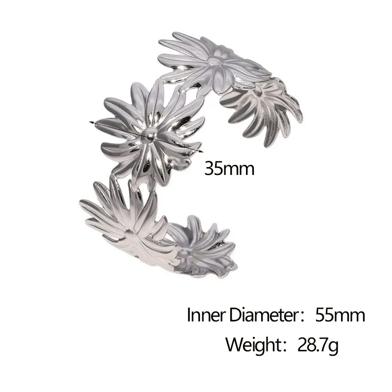 Wholesale Goldplated Stainless Steel Daisy Design Bracelet For Women - Image 7