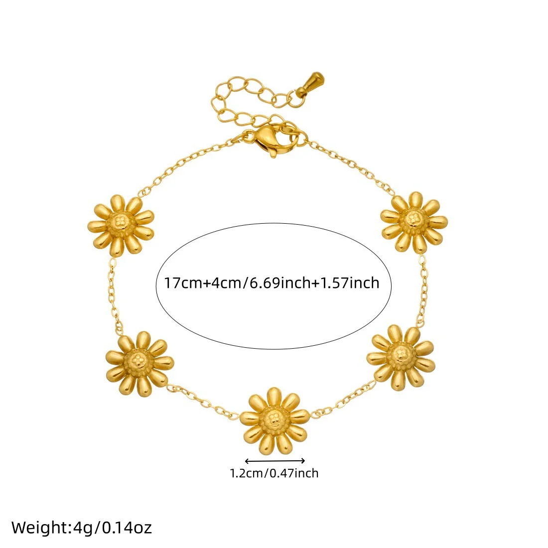 Wholesale Goldplated Stainless Steel Flower Patterned Bracelet For Women - Image 4