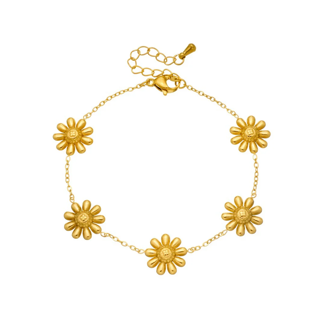 Wholesale Goldplated Stainless Steel Flower Patterned Bracelet For Women - Image 5