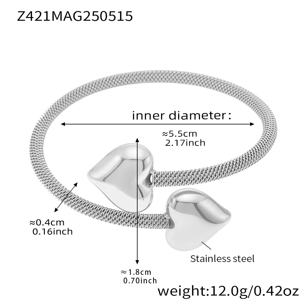 Wholesale Goldplated Stainless Steel Love Hollow Mesh Ferris Wheel Adjustable Bracelet - Image 7