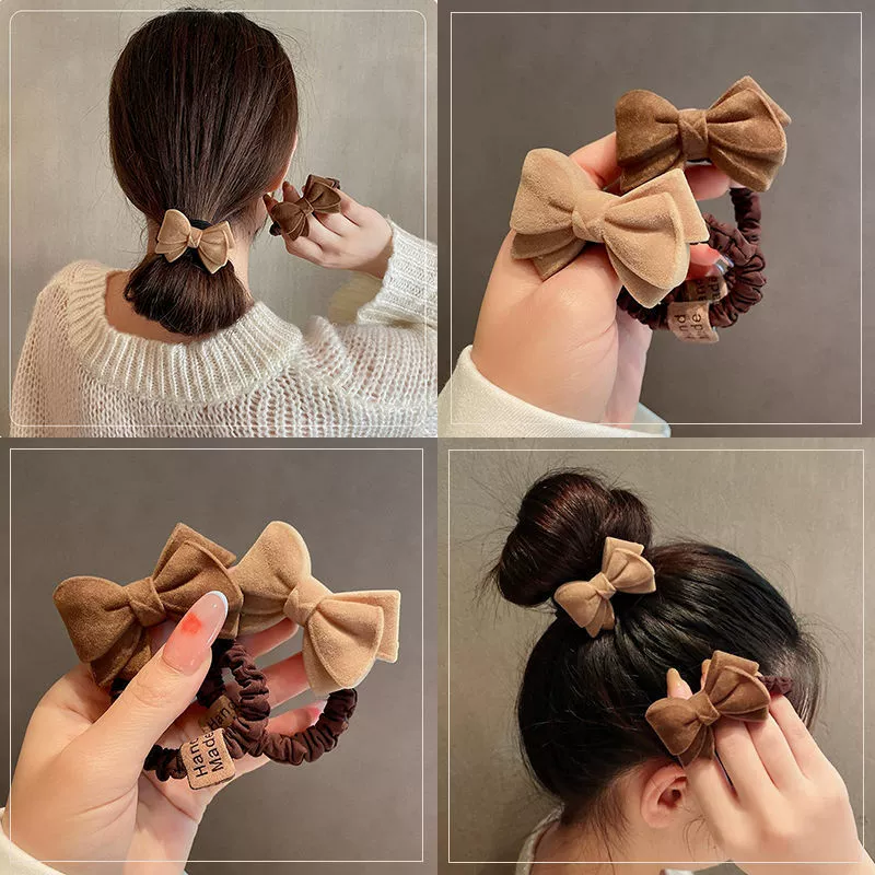 Wholesale Hair Accessories Cloth Handmade Bow Hair Rope For Women