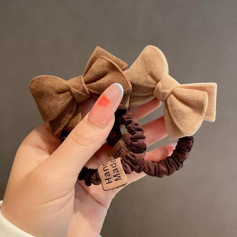 Wholesale Hair Accessories Cloth Handmade Bow Hair Rope For Women - Image 3