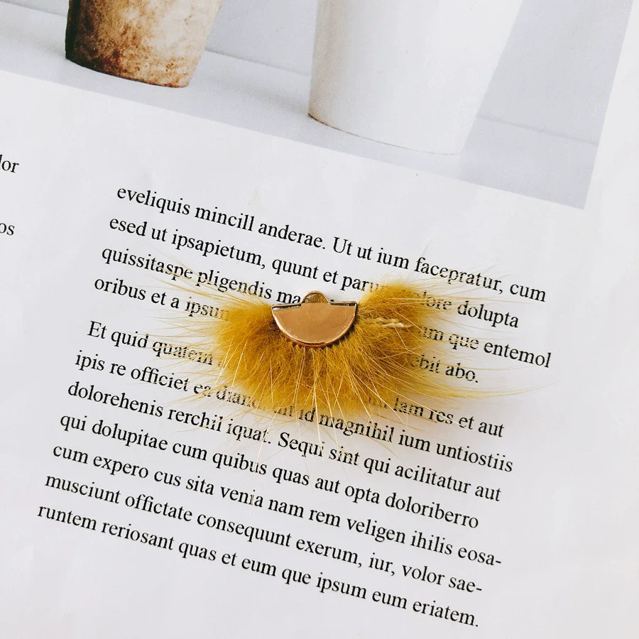 Wholesale Hair Accessories With Hanging Mink Fur Ball Pendant Plush Ball - Image 10