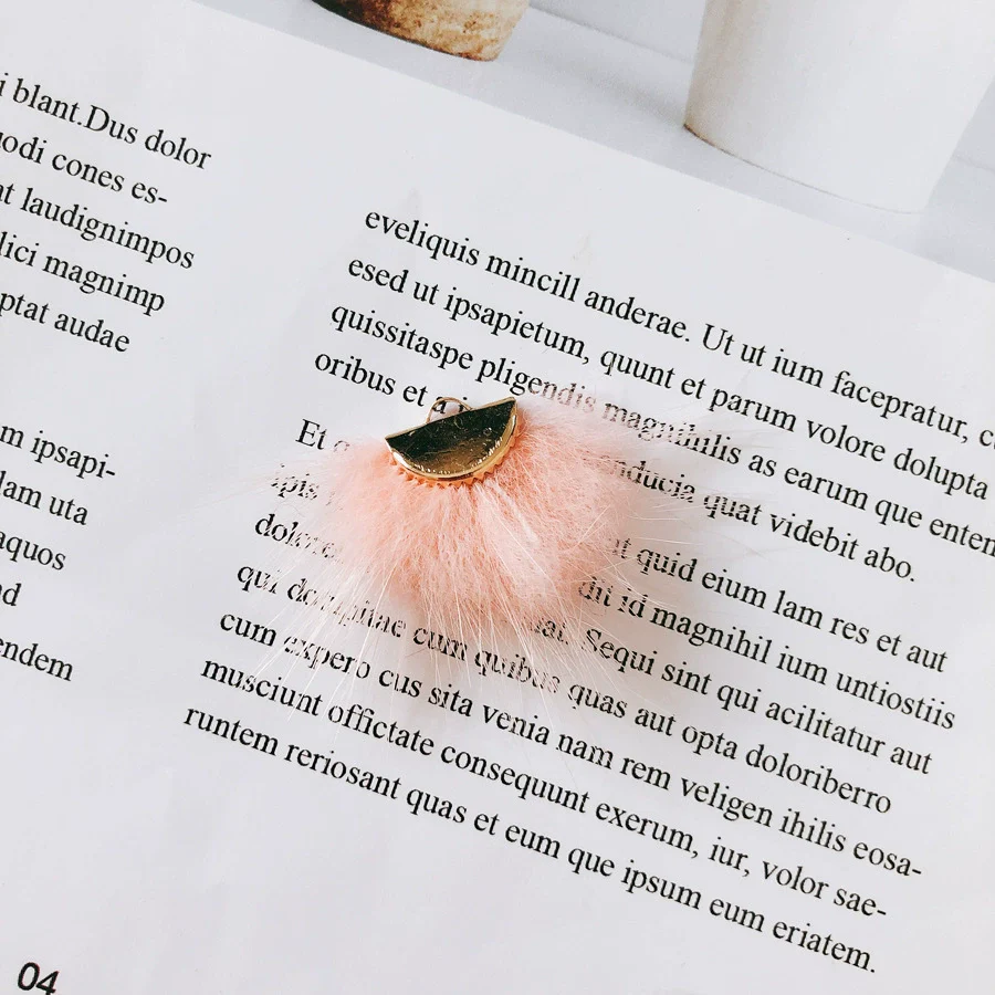 Wholesale Hair Accessories With Hanging Mink Fur Ball Pendant Plush Ball - Image 12