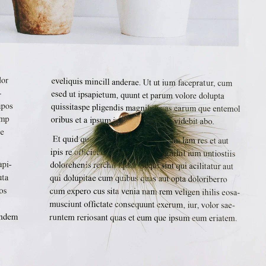 Wholesale Hair Accessories With Hanging Mink Fur Ball Pendant Plush Ball - Image 13