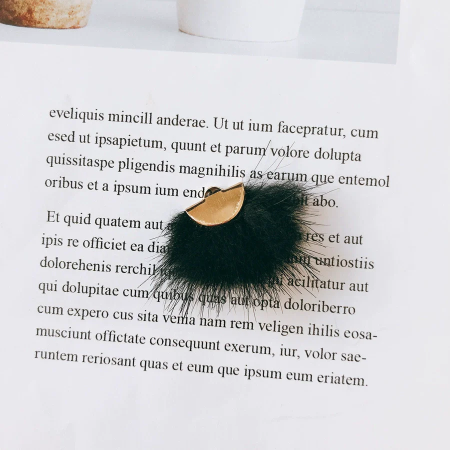 Wholesale Hair Accessories With Hanging Mink Fur Ball Pendant Plush Ball - Image 14