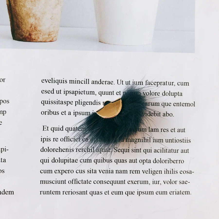 Wholesale Hair Accessories With Hanging Mink Fur Ball Pendant Plush Ball - Image 15