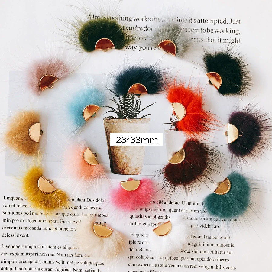 Wholesale Hair Accessories With Hanging Mink Fur Ball Pendant Plush Ball - Image 4