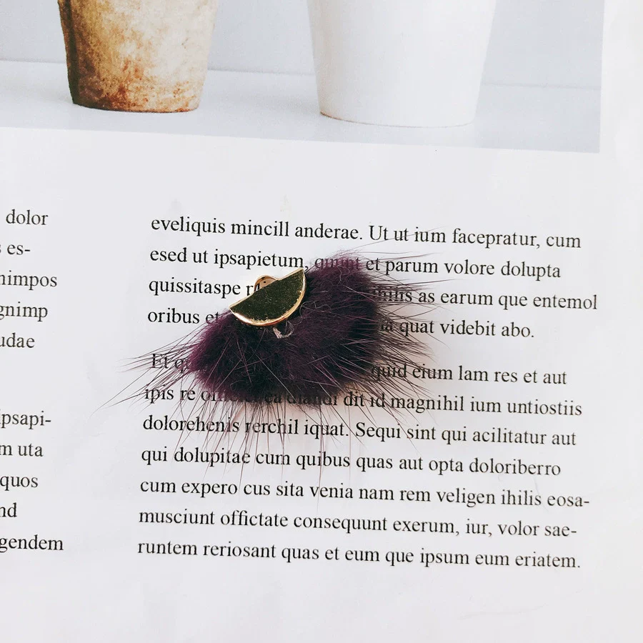 Wholesale Hair Accessories With Hanging Mink Fur Ball Pendant Plush Ball - Image 7