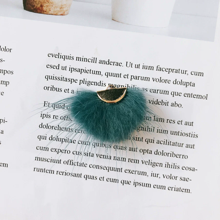 Wholesale Hair Accessories With Hanging Mink Fur Ball Pendant Plush Ball - Image 8