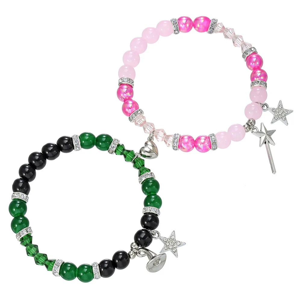 Wholesale Handmade Beaded Alloy Wicked Bracelet With Geometric Design And Witch Hat Princess Magic Wand Pendant - Image 5