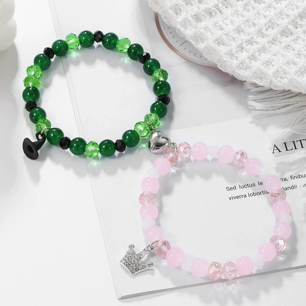 Wholesale Handmade Beaded Alloy Wicked Bracelet With Geometric Design And Witch Hat Princess Magic Wand Pendant - Image 6