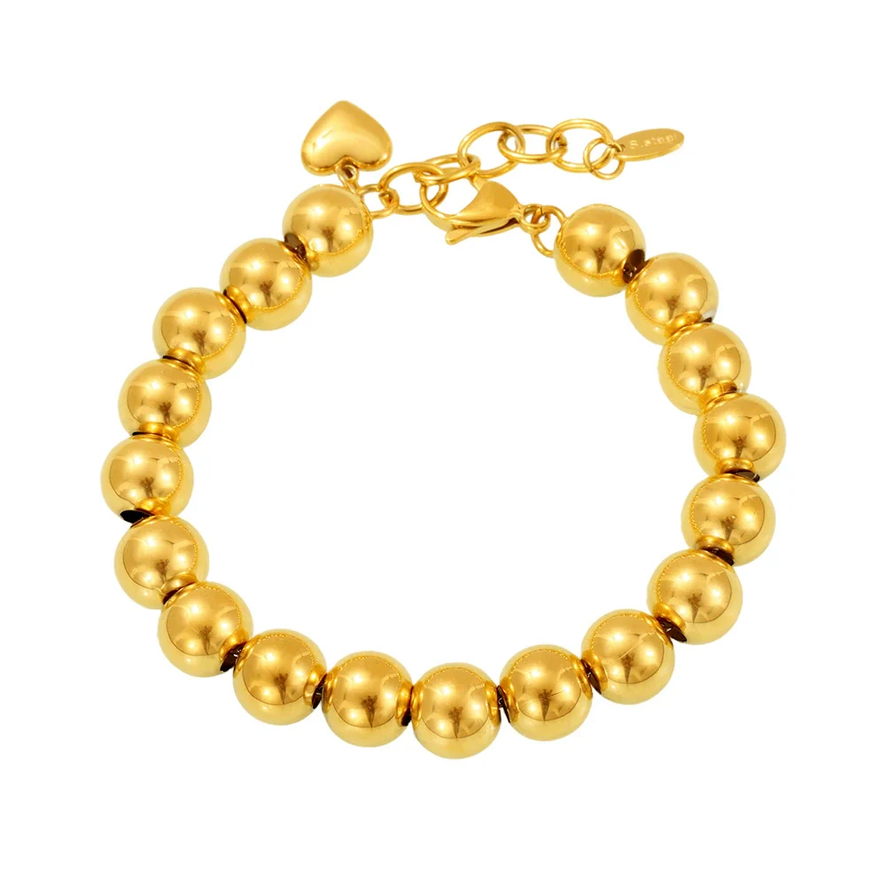 Wholesale Handmade Electroplated Geometric Stainless Steel Beaded Bracelet For Women - Image 4