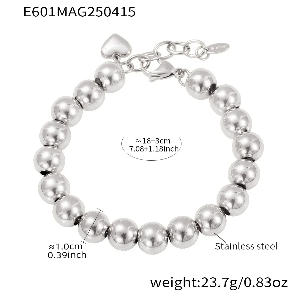 Wholesale Handmade Electroplated Geometric Stainless Steel Beaded Bracelet For Women - Image 7