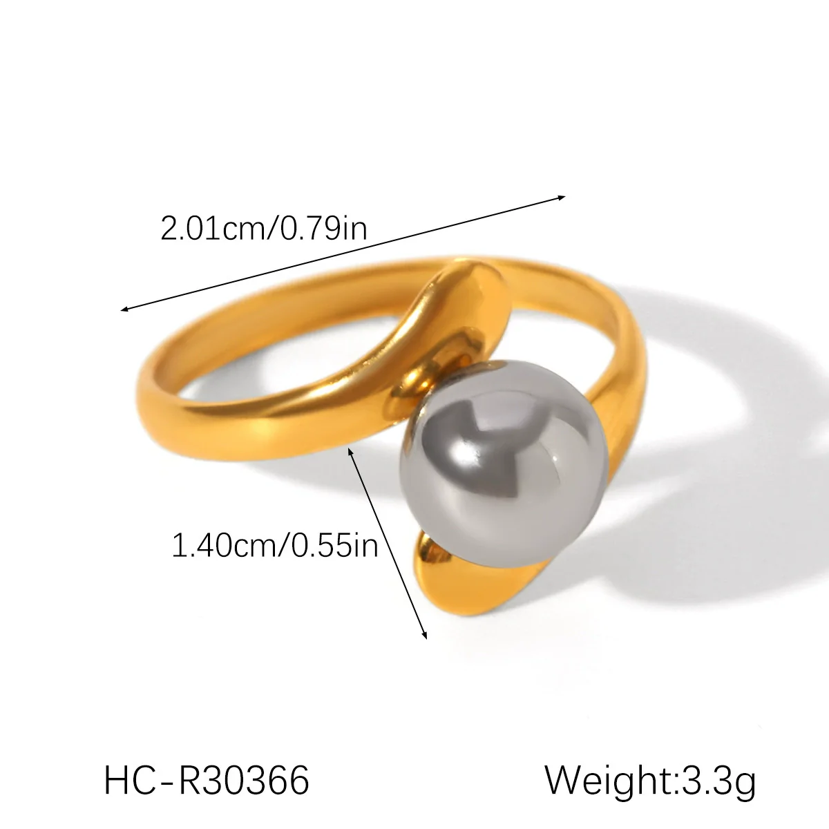 Wholesale Handmade Electroplated Stainless Steel Irregular Geometric Open Ring For Women - Image 15