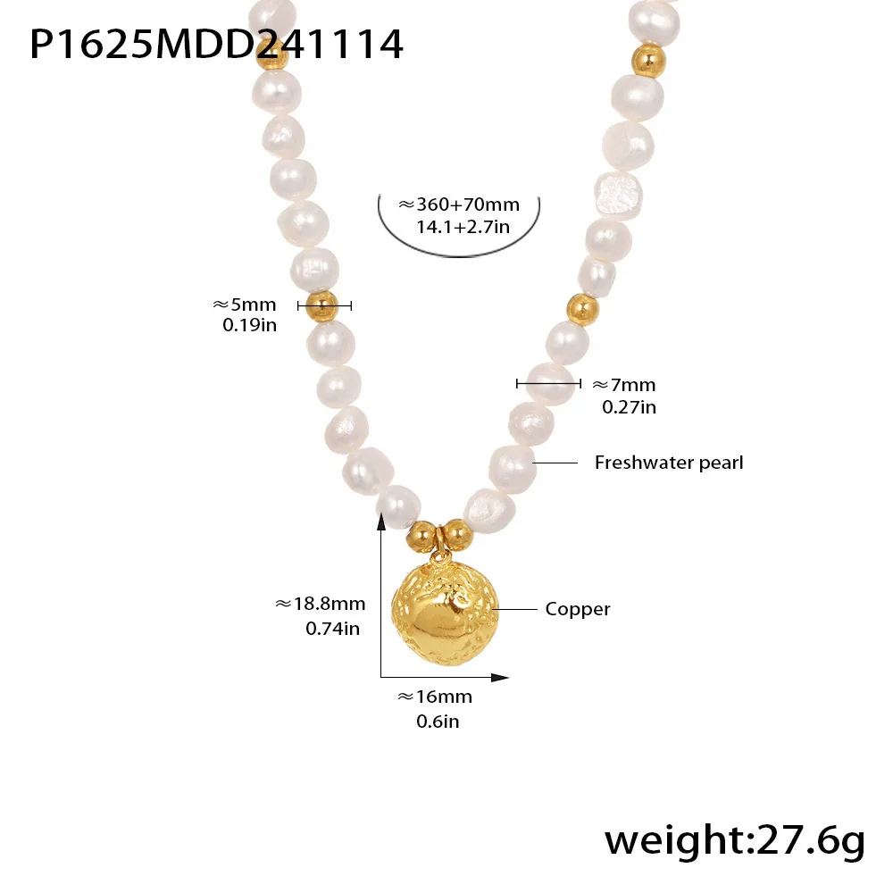 Wholesale Handmade Freshwater Pearl And Copper Plated Gold Collarbone Necklace With Geometric Pattern And Light Luxury Style - Image 6
