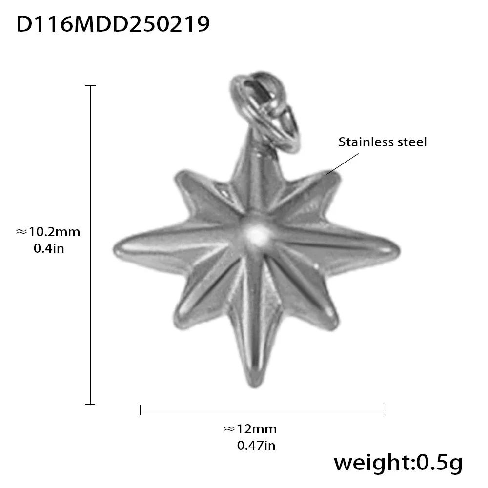 Wholesale Handmade Geometric Fivepointed Star And Ferris Wheel Pendant Necklace For Women Titanium Steel 18K Gold Plated - Image 13
