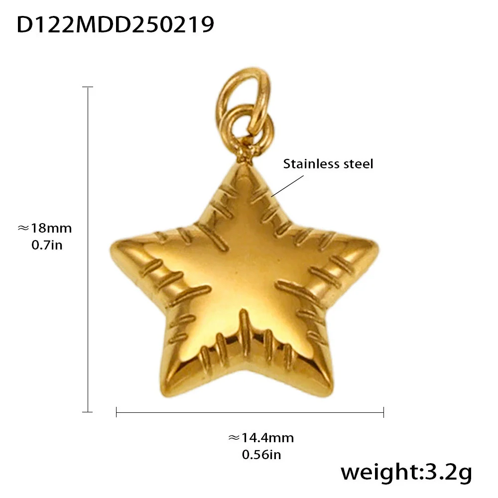 Wholesale Handmade Geometric Fivepointed Star And Ferris Wheel Pendant Necklace For Women Titanium Steel 18K Gold Plated - Image 23