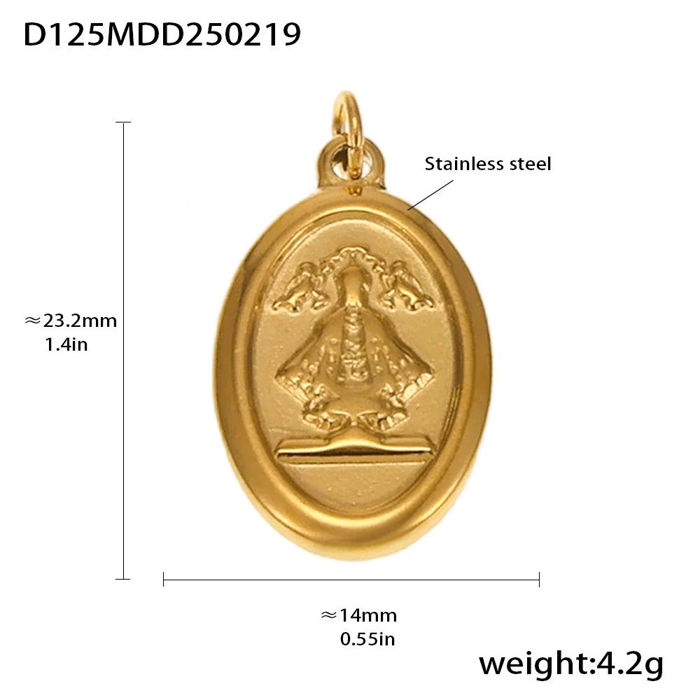 Wholesale Handmade Geometric Fivepointed Star And Ferris Wheel Pendant Necklace For Women Titanium Steel 18K Gold Plated - Image 28