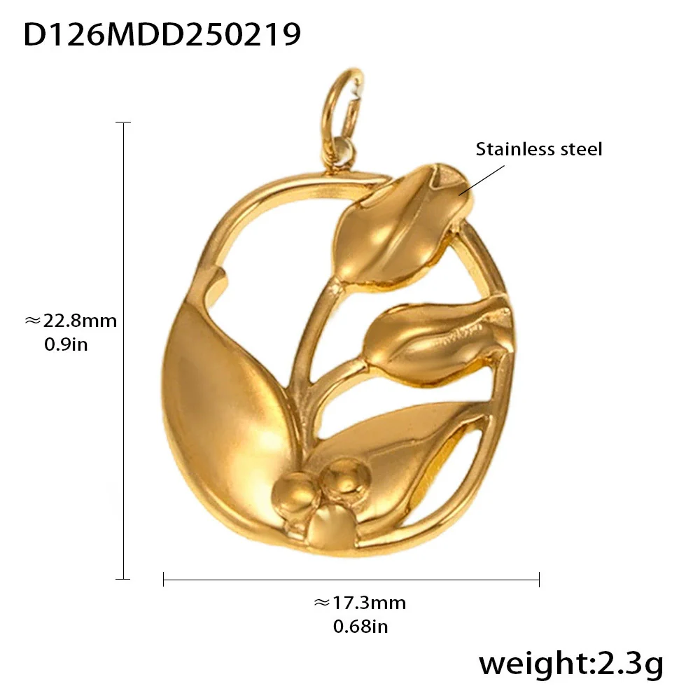 Wholesale Handmade Geometric Fivepointed Star And Ferris Wheel Pendant Necklace For Women Titanium Steel 18K Gold Plated - Image 30