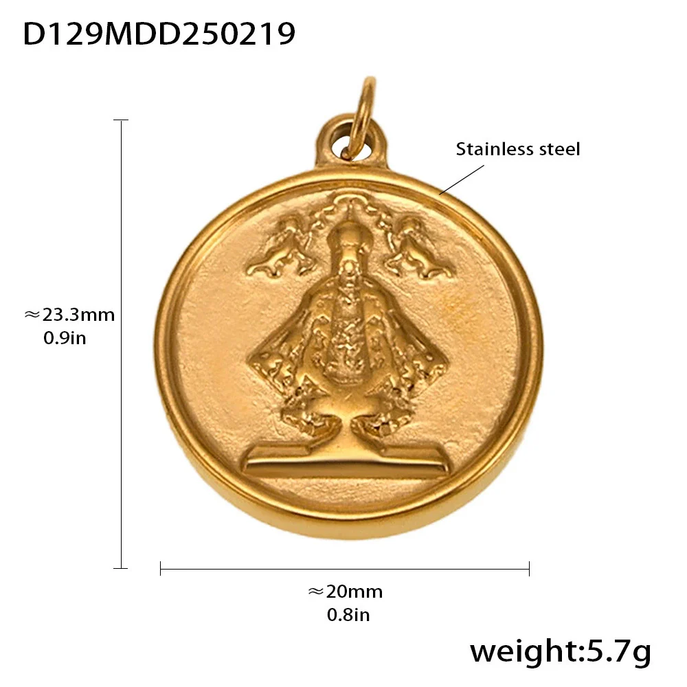 Wholesale Handmade Geometric Fivepointed Star And Ferris Wheel Pendant Necklace For Women Titanium Steel 18K Gold Plated - Image 36