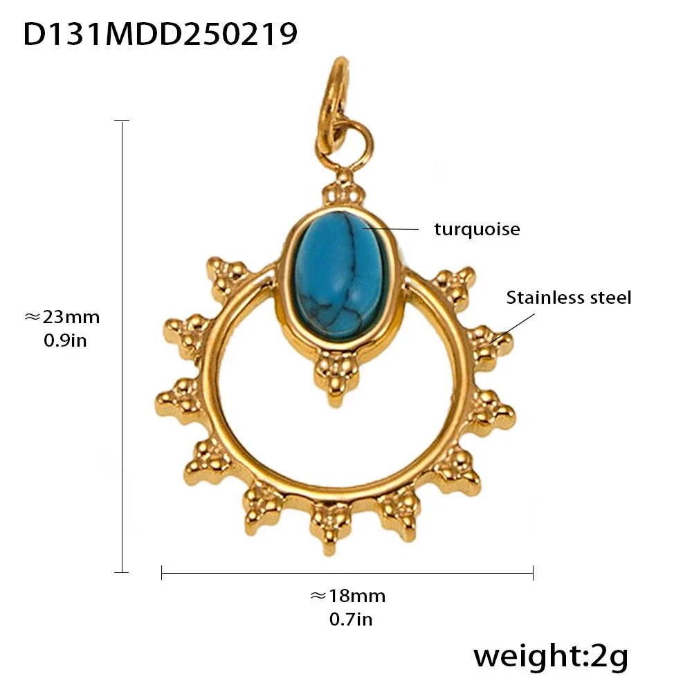 Wholesale Handmade Geometric Fivepointed Star And Ferris Wheel Pendant Necklace For Women Titanium Steel 18K Gold Plated - Image 39