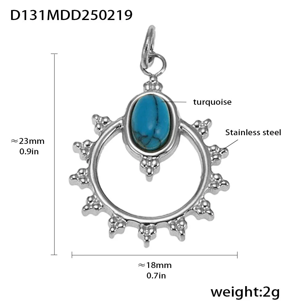 Wholesale Handmade Geometric Fivepointed Star And Ferris Wheel Pendant Necklace For Women Titanium Steel 18K Gold Plated - Image 40