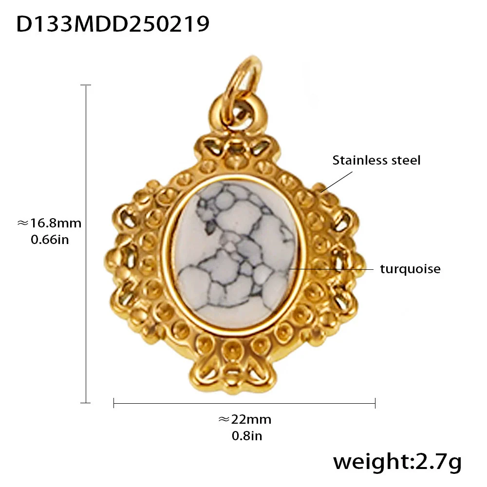 Wholesale Handmade Geometric Fivepointed Star And Ferris Wheel Pendant Necklace For Women Titanium Steel 18K Gold Plated - Image 42